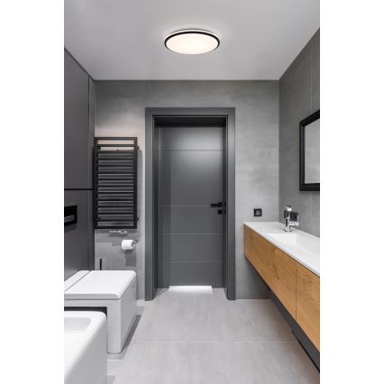 Eglo - LED Badezimmer-Deckenleuchte LED/15,6W/230V IP44 Schwarz