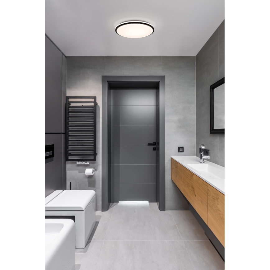 Eglo - LED Badezimmer-Deckenleuchte LED/15,6W/230V IP44 Schwarz