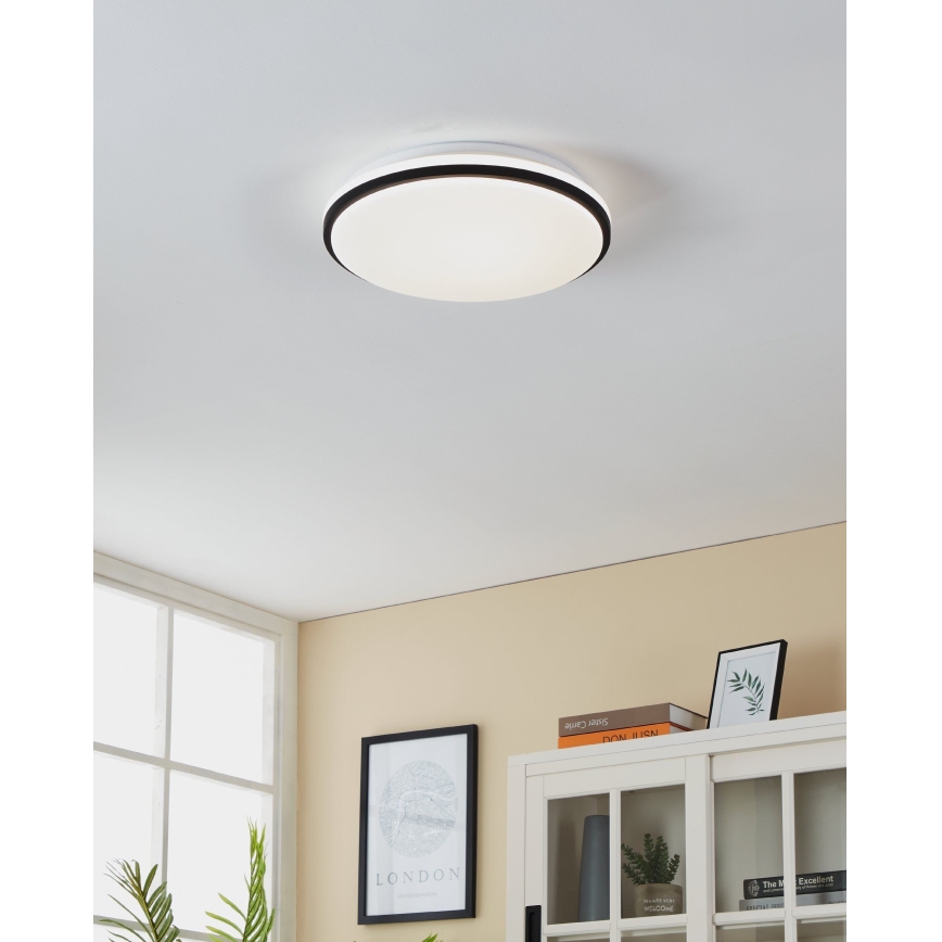 Eglo - LED Badezimmer-Deckenleuchte LED/15,6W/230V IP44 Schwarz