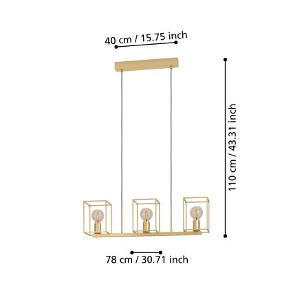 Eglo - Deckenleuchte an Kabel 3xE27/40W/230V