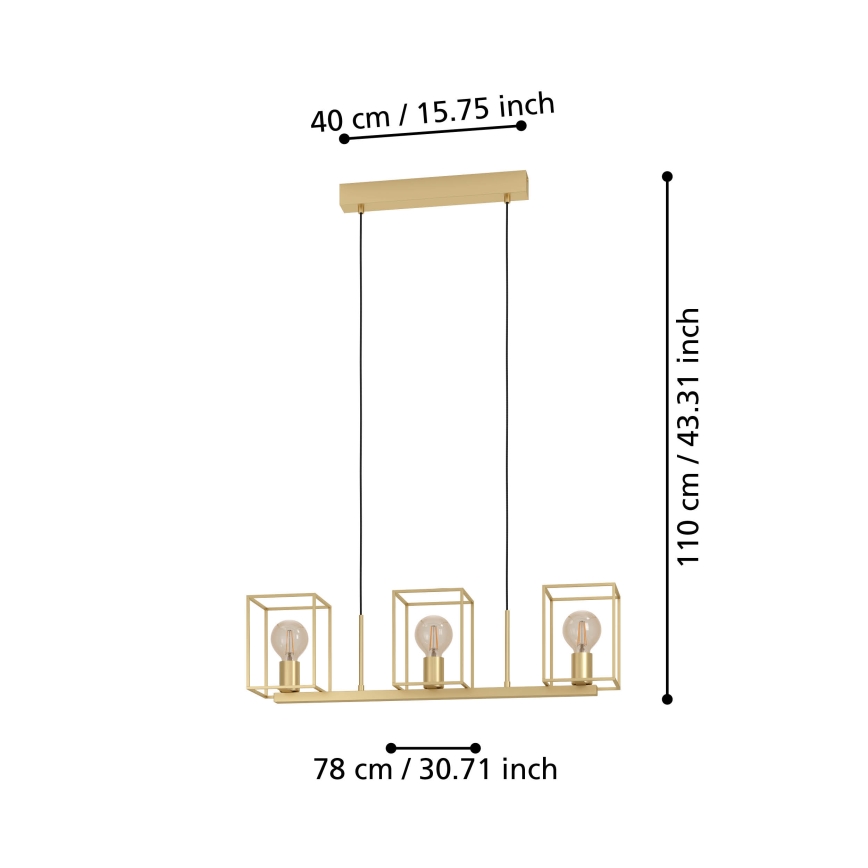 Eglo - Deckenleuchte an Kabel 3xE27/40W/230V