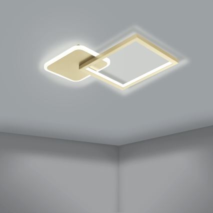 Eglo – Dimmbare LED-Deckenleuchte LED/15W/230V golden + Fernbedienung
