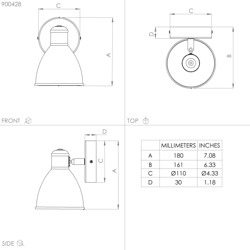 Eglo - LED Badezimmer-Wandleuchte 1xGU10/3W/230V IP44