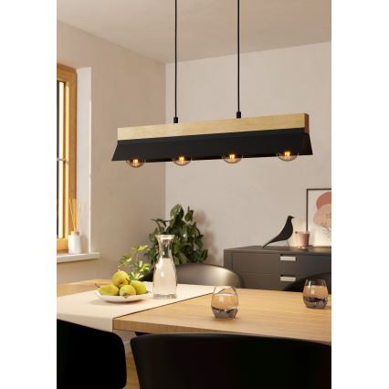 Eglo - Hängeleuchte an Seil 4xE27/40W/230V