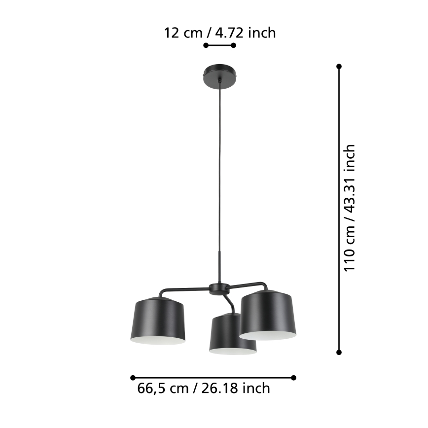 Eglo - Deckenleuchte an Kabel 3xE27/40W/230V