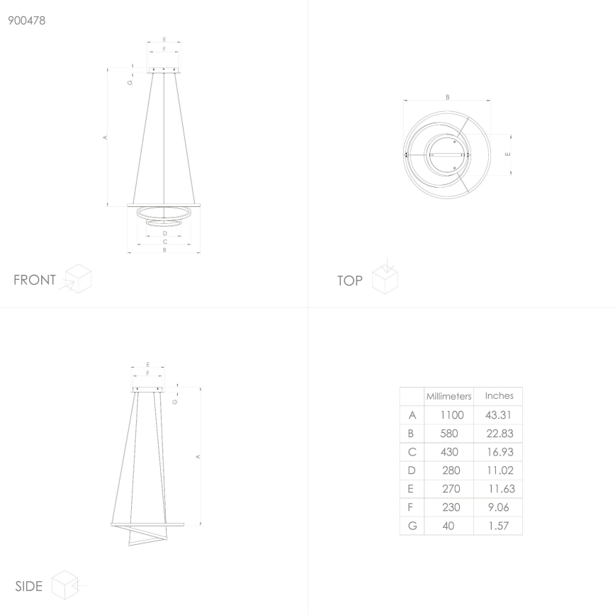 Eglo - LED dimmbare Hängeleuchte an Kabel LED/43,2W/230V weiß