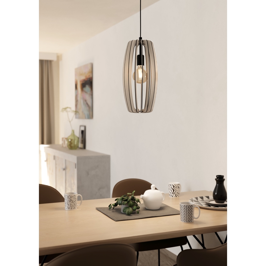 Eglo - Hängeleuchte an Kabel 1xE27/40W/230V cremefarben