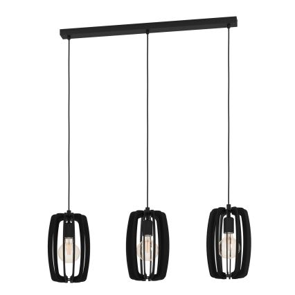 Eglo - Deckenleuchte an Kabel 3xE27/40W/230V schwarz