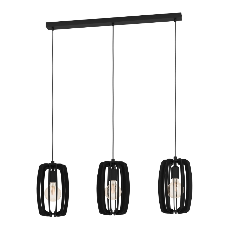 Eglo - Deckenleuchte an Kabel 3xE27/40W/230V schwarz