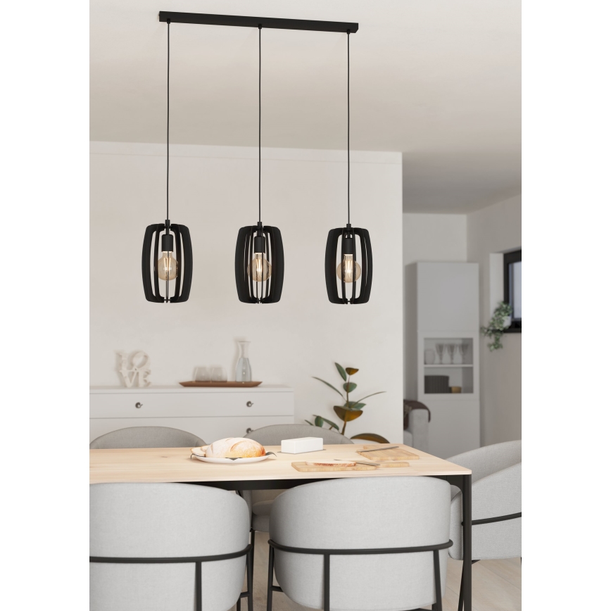 Eglo - Deckenleuchte an Kabel 3xE27/40W/230V schwarz