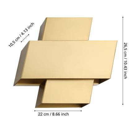 Eglo - Wandleuchte 1xE27/40W/230V gold