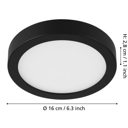 Eglo - LED dimmbare Deckenleuchte LED/11W/230V schwarz