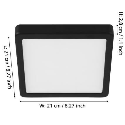 Eglo - LED dimmbare Deckenleuchte LED/17W/230V schwarz