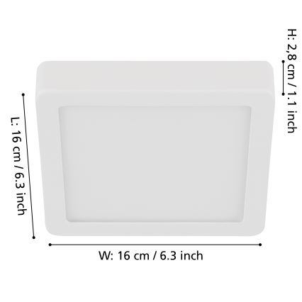 Eglo - LED dimmbare Deckenleuchte LED/11W/230V weiß