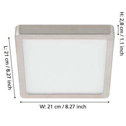 Eglo - LED dimmbare Deckenleuchte LED/17W/230V mattchrom
