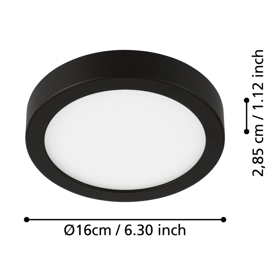 Eglo - LED Badezimmer-Deckenleuchte LED/11W/230V IP44 schwarz