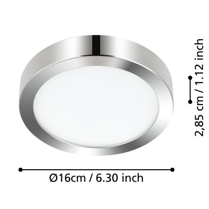 Eglo - LED Badezimmer-Deckenleuchte LED/11W/230V IP44 glänzender Chrom Ø 16 cm
