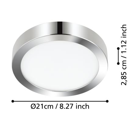 Eglo - LED-Bad-Deckenleuchte LED/17W/230V IP44 glänzender Chrom Ø 21 cm