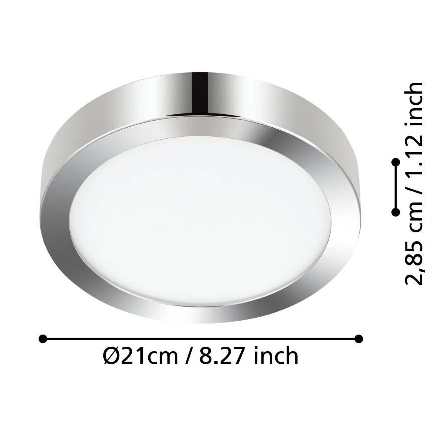 Eglo - LED-Bad-Deckenleuchte LED/17W/230V IP44 glänzender Chrom Ø 21 cm