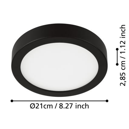 Eglo - LED Badezimmer-Deckenleuchte LED/17W/230V IP44 schwarz