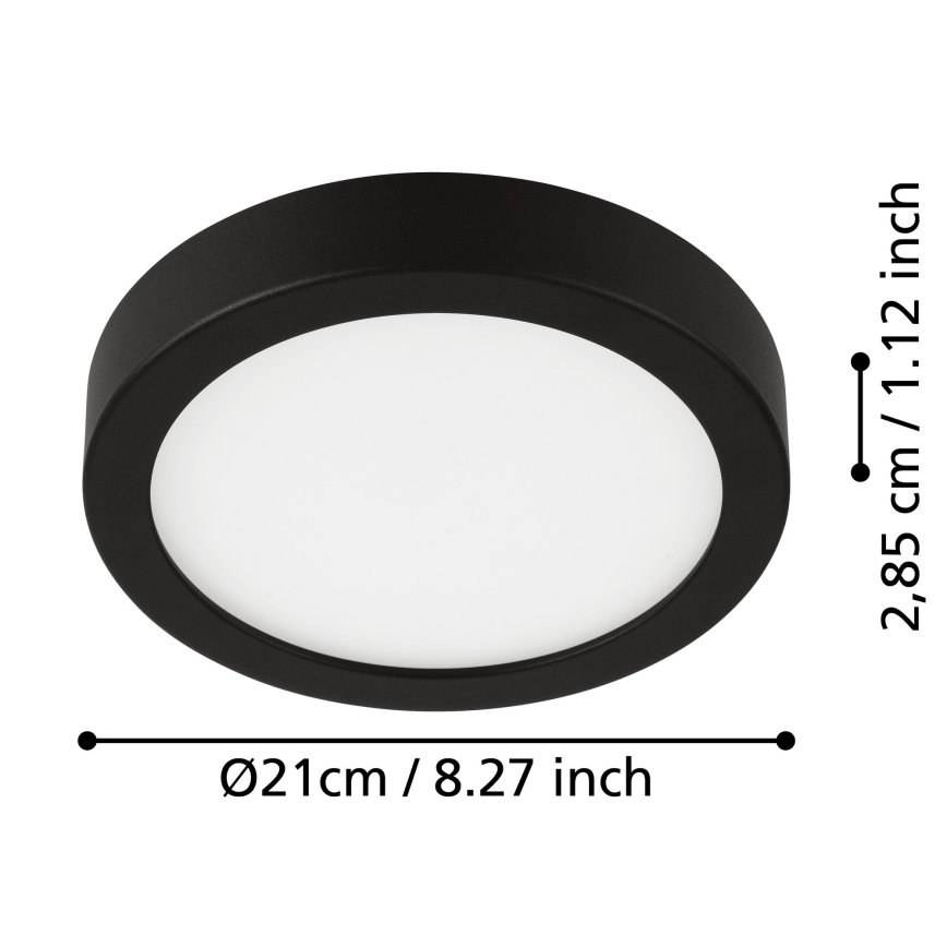 Eglo - LED Badezimmer-Deckenleuchte LED/17W/230V IP44 schwarz