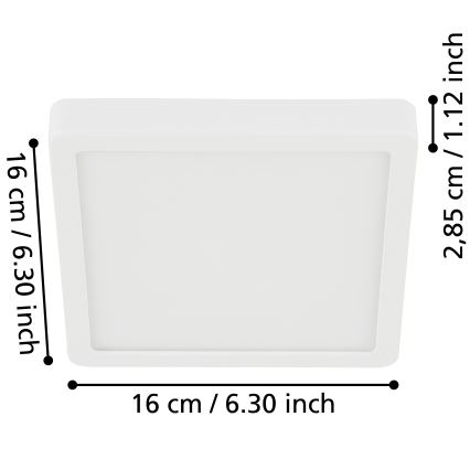 Eglo - LED Badezimmer-Deckenleuchte LED/11W/230V IP44 Weiß