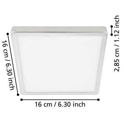 Eglo - LED Badezimmer-Deckenleuchte LED/11W/230V IP44 glänzender Chrom