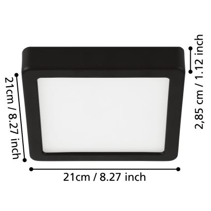 Eglo - LED Badezimmer-Deckenleuchte LED/17W/230V IP44 glänzender Chrom
