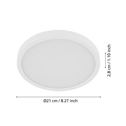Eglo - LED-Deckenleuchte mit Sensor FUEVA LED/17W/230V 3000K Ø 21 cm