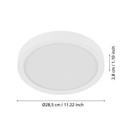 Eglo - LED-Deckenleuchte mit Sensor FUEVA, 17 W, 230 V, 3000 K, Ø 28,5 cm