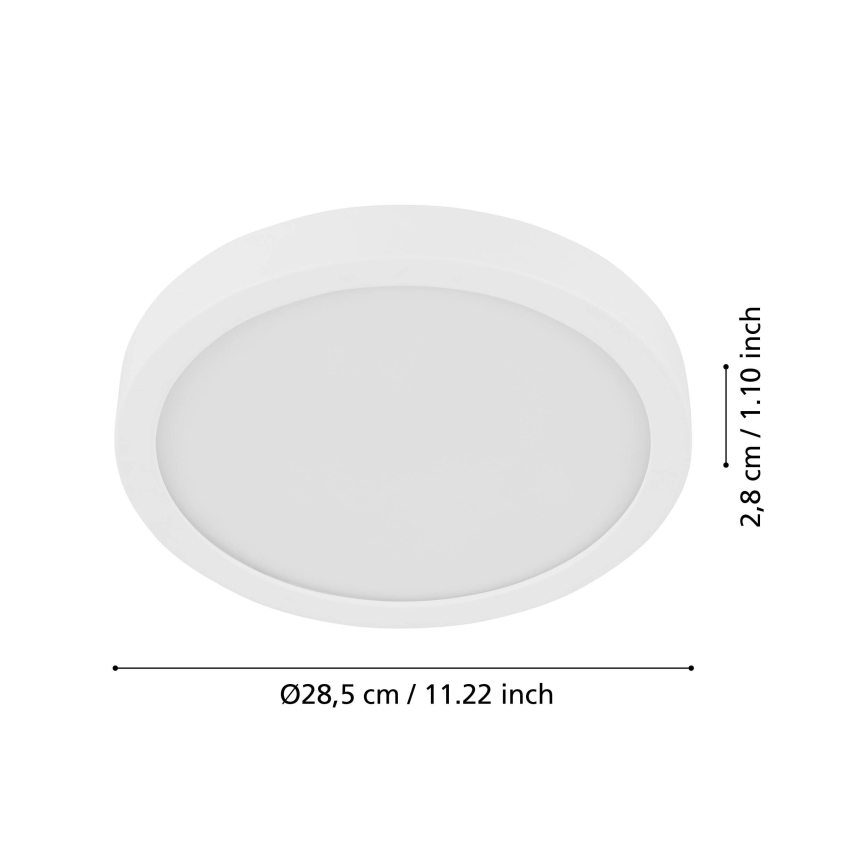 Eglo - LED-Deckenleuchte mit Sensor FUEVA, 17 W, 230 V, 3000 K, Ø 28,5 cm