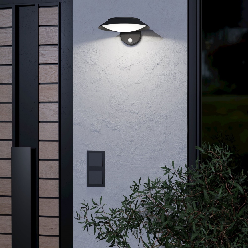 Eglo - LED Solar Wandleuchte mit Bewegungsmelder LED/7W/3,7V 2200 mAh IP44