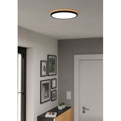 Eglo - LED Badezimmer-Deckenleuchte LED/13,9W/230V 2700/4000/6500K Ø 30 cm IP44 schwarz