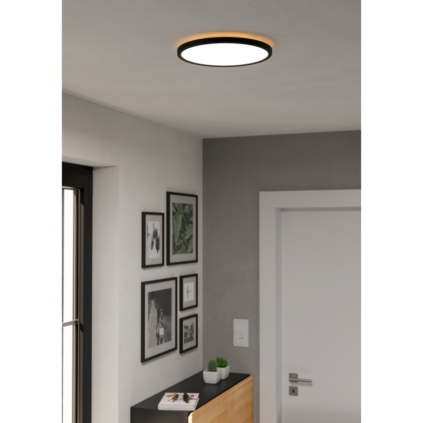 Eglo - LED Badezimmer-Deckenleuchte LED/13,9W/230V 2700/4000/6500K Ø 30 cm IP44 schwarz