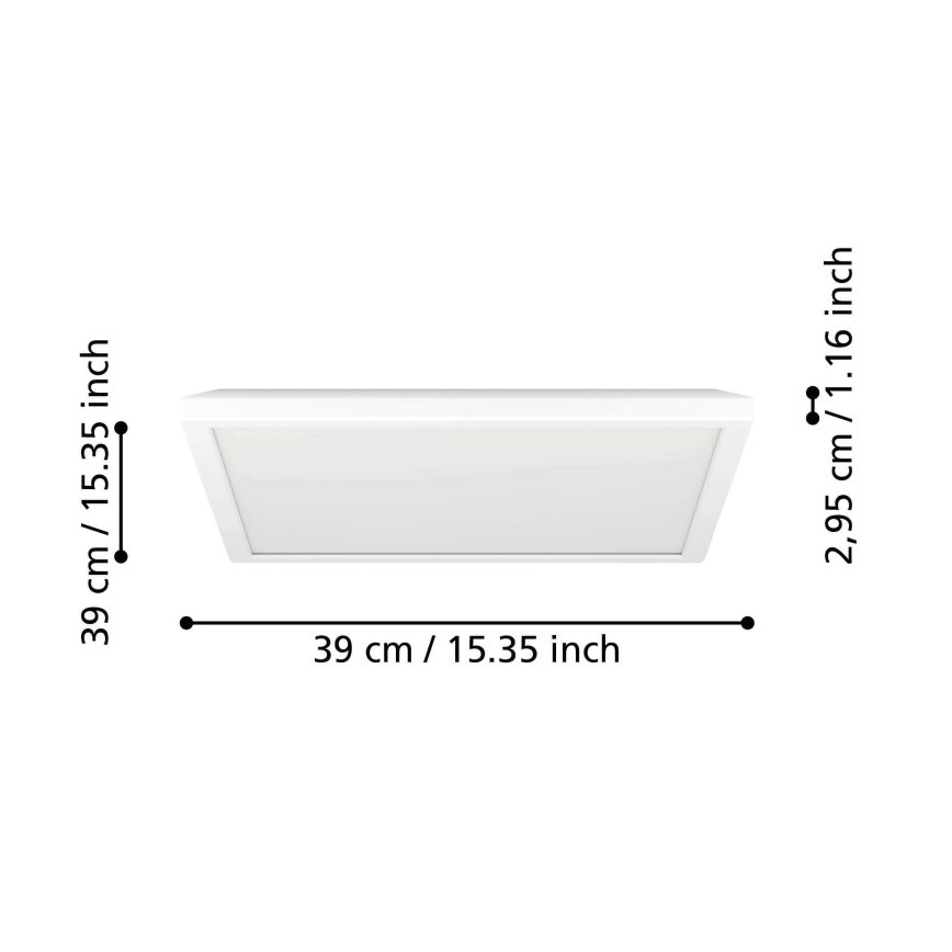 Eglo - Dimmbare LED-RGBW-Deckenleuchte für Badezimmer LED/17,6W/230V 2700-6500K 39x39 cm IP44 weiß ZigBee