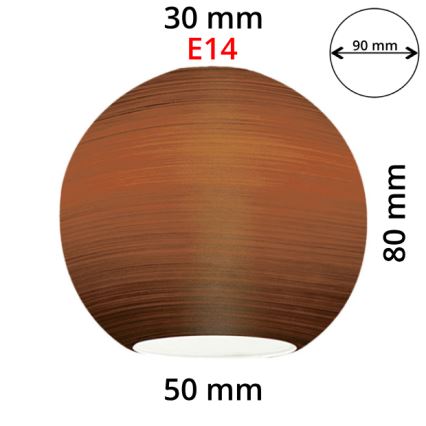 EGLO 90251 - Ersatzglas für Kronleuchter, Tischlampe, Deckenleuchte und Spotleuchte MY CHOICE E14 Ø 9 cm, braun gewischt