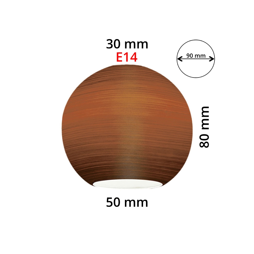 EGLO 90251 - Ersatzglas für Kronleuchter, Tischlampe, Deckenleuchte und Spotleuchte MY CHOICE E14 Ø 9 cm, braun gewischt