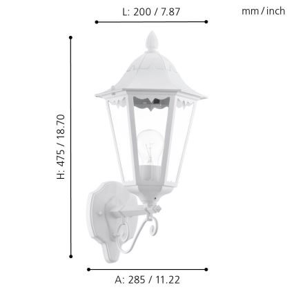 Eglo - Außenwandleuchte 1xE27/60W/230V IP44