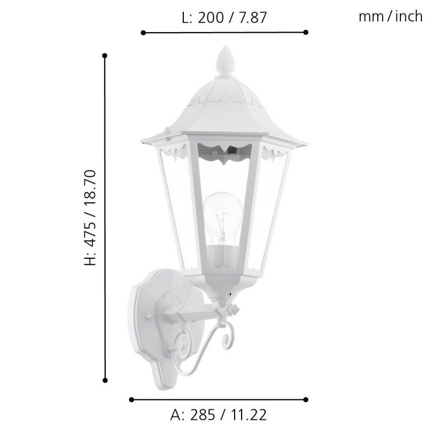 Eglo - Außenwandleuchte 1xE27/60W/230V IP44