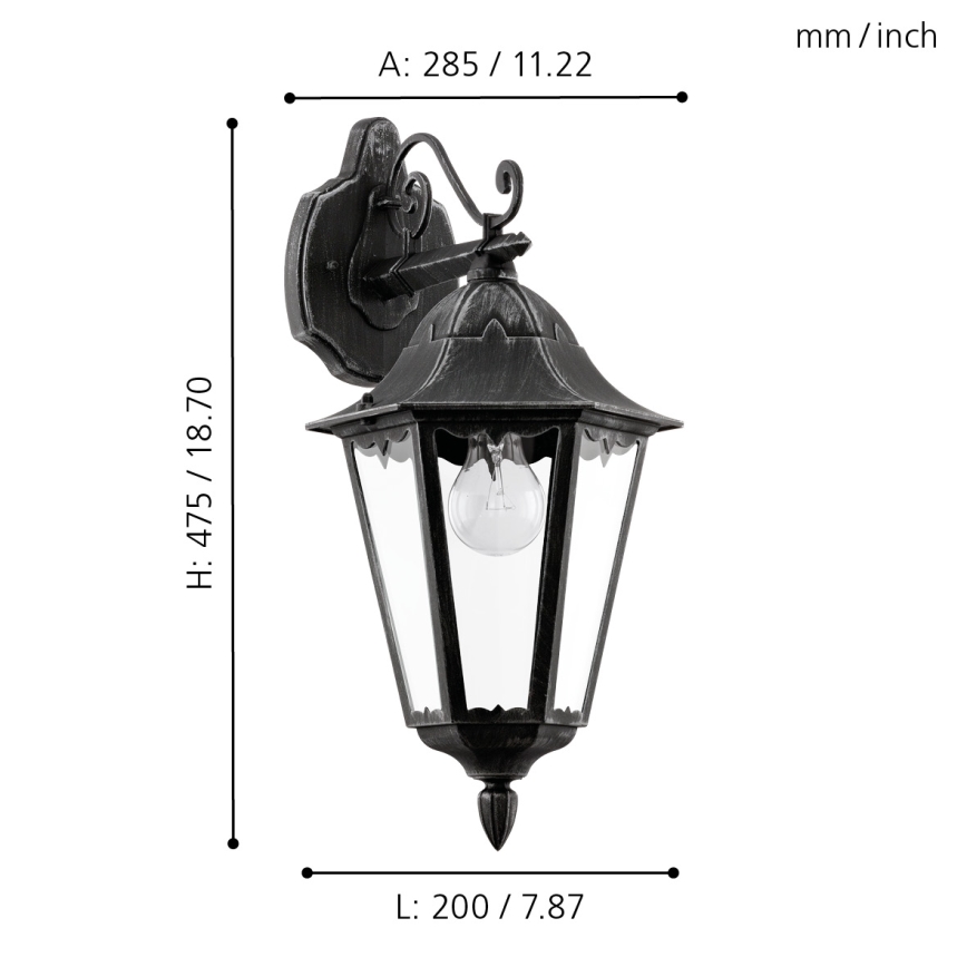 Eglo - Außenwandleuchte 1xE27/60W/230V IP44