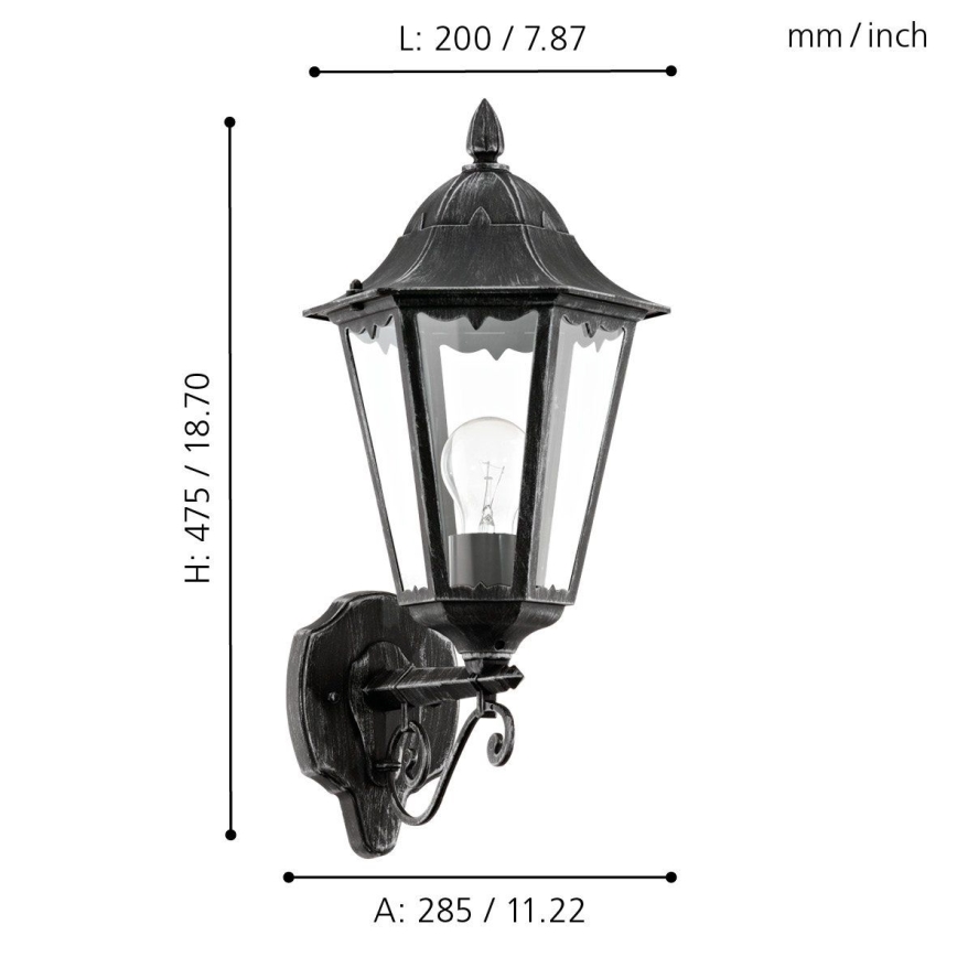 Eglo - Außenwandleuchte 1xE27/60W/230V IP44