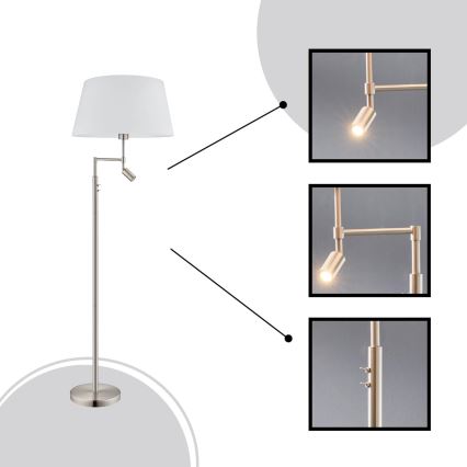 Eglo - Stehlampe 1xE27/60W + 1xLED/2,1W