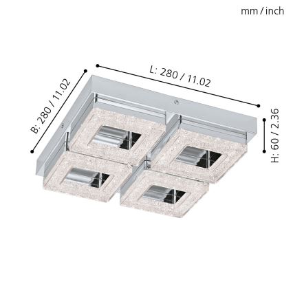 Eglo - LED Deckenleuchte 4xLED/4W/230V