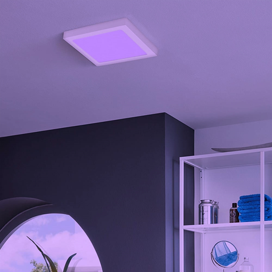 Eglo - LED RGBW dimmbare Deckenleuchte FUEVA-C LED/15,6W/230V Bluetooth 22,5x22,5 cm