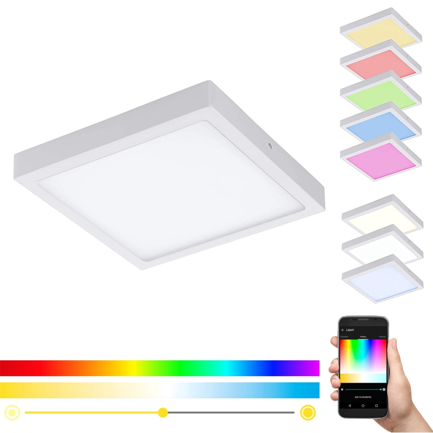Eglo - LED RGBW dimmbare Deckenleuchte FUEVA-C LED/21W/230V 30x30 cm