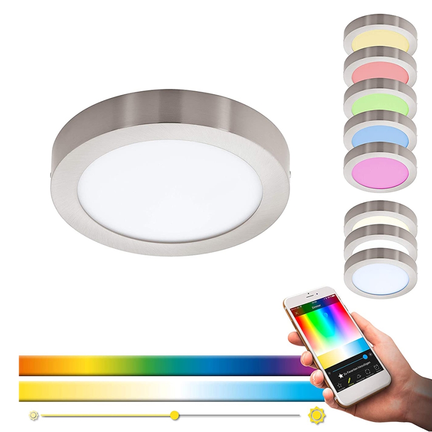 Eglo - LED RGBW dimmbare Deckenleuchte FUEVA-C LED/15,6W/230V Bluetooth Ø 22,5 cm