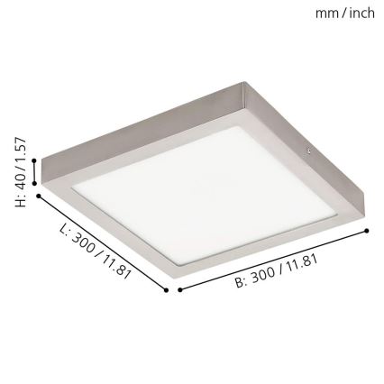 Eglo - LED RGBW dimmbare Deckenleuchte FUEVA-C LED/21W/230V 30x30 cm