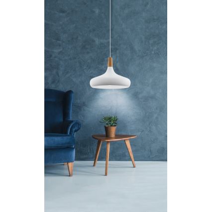 Eglo - Hängelampe 1xE27/60W/230V Ø 40 cm weiß