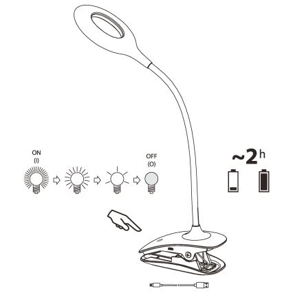 Eglo - Dimmbare LED-Leuchte mit Klemme 1xLED/3W/230V 500 mAh weiß