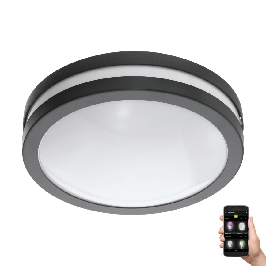 Eglo - Dimmbare LED-Deckenleuchte für Badezimmer LOCANA-C LED/14W/230V Bluetooth IP44 anthrazit